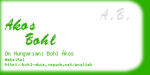 akos bohl business card