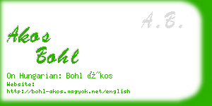 akos bohl business card